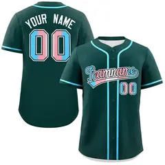 Midnight Green Powder Blue Transgender Pride Baseball Jersey