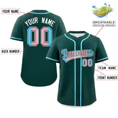 Midnight Green Powder Blue Transgender Pride Baseball Jersey 2