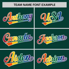 Midnight Green Rainbow Pride Month Authentic Baseball Jersey 3