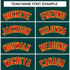Midnight Green Red-Gold Classic Style Hockey Jersey 3