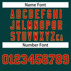 Midnight Green Red-Gold Classic Style Hockey Jersey 3