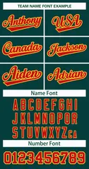Midnight Green Red-Gold Classic Style Hockey Jersey 3
