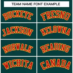 Midnight Green Red-Gold Classic Style Hockey Jersey 3