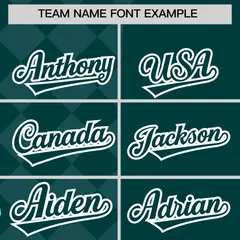 Midnight Green Rhombus Design Authentic Baseball Jersey 3