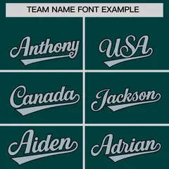 Midnight Green Silver Baroque Style Baseball Jersey 3