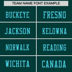 Midnight Green Sky Blue Sequin Lettering Football Jersey 3