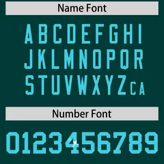 Midnight Green Sky Blue Sequin Lettering Football Jersey 4