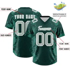 Midnight Green Snakeskin Graffiti Pattern Football Jersey 2