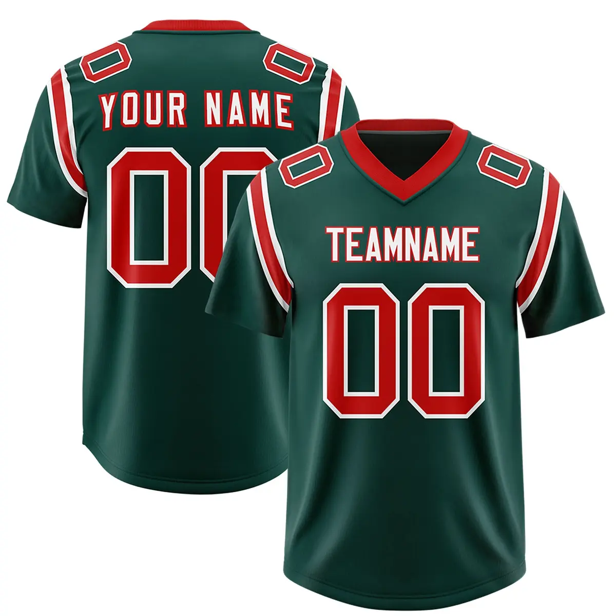 Midnight Green Two-Tone Shoulder Cut Football Jersey