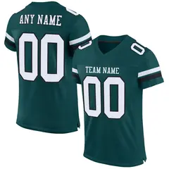 Midnight Green White-Black Classic Mesh Football Jersey 1