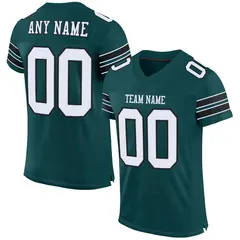 Midnight Green White-Black Classic Mesh Football Jersey 1