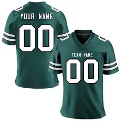 Midnight Green White-Black Classic Mesh Football Jersey 1