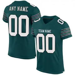 Midnight Green White-Black Classic Mesh Football Jersey 1