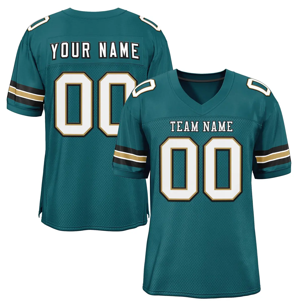 Midnight Green White-Black Classic Style Football Jersey