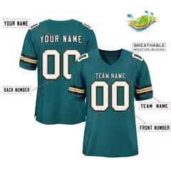 Midnight Green White-Black Classic Style Football Jersey 2