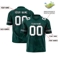 Midnight Green White-Black Graffiti Line Football Jersey 2