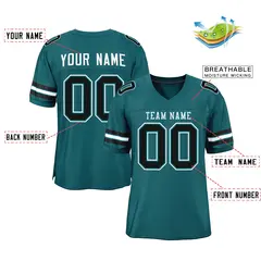 Midnight Green White-Midnight Green Football Jersey 2