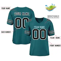 Midnight Green White-Midnight Green Football Jersey 2