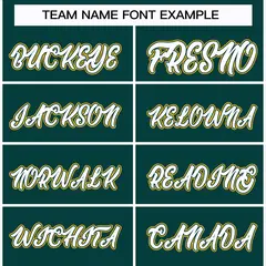 Midnight Green White Olive-Gold Classic Hockey Jersey 3