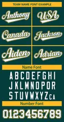 Midnight Green White Olive-Gold Classic Hockey Jersey 3