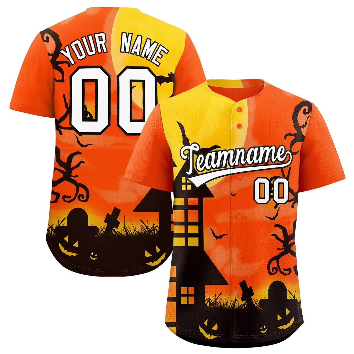Multi Color Halloween Baseball Jersey