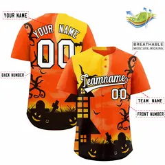 Multi Color Halloween Baseball Jersey 2