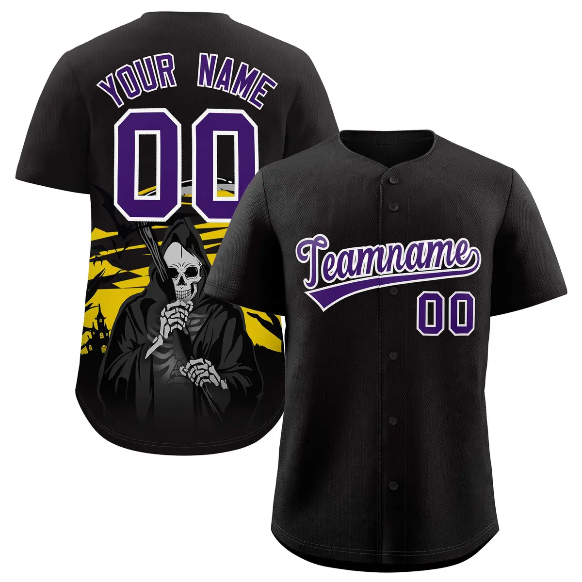 Multi Color Halloween Baseball Jersey