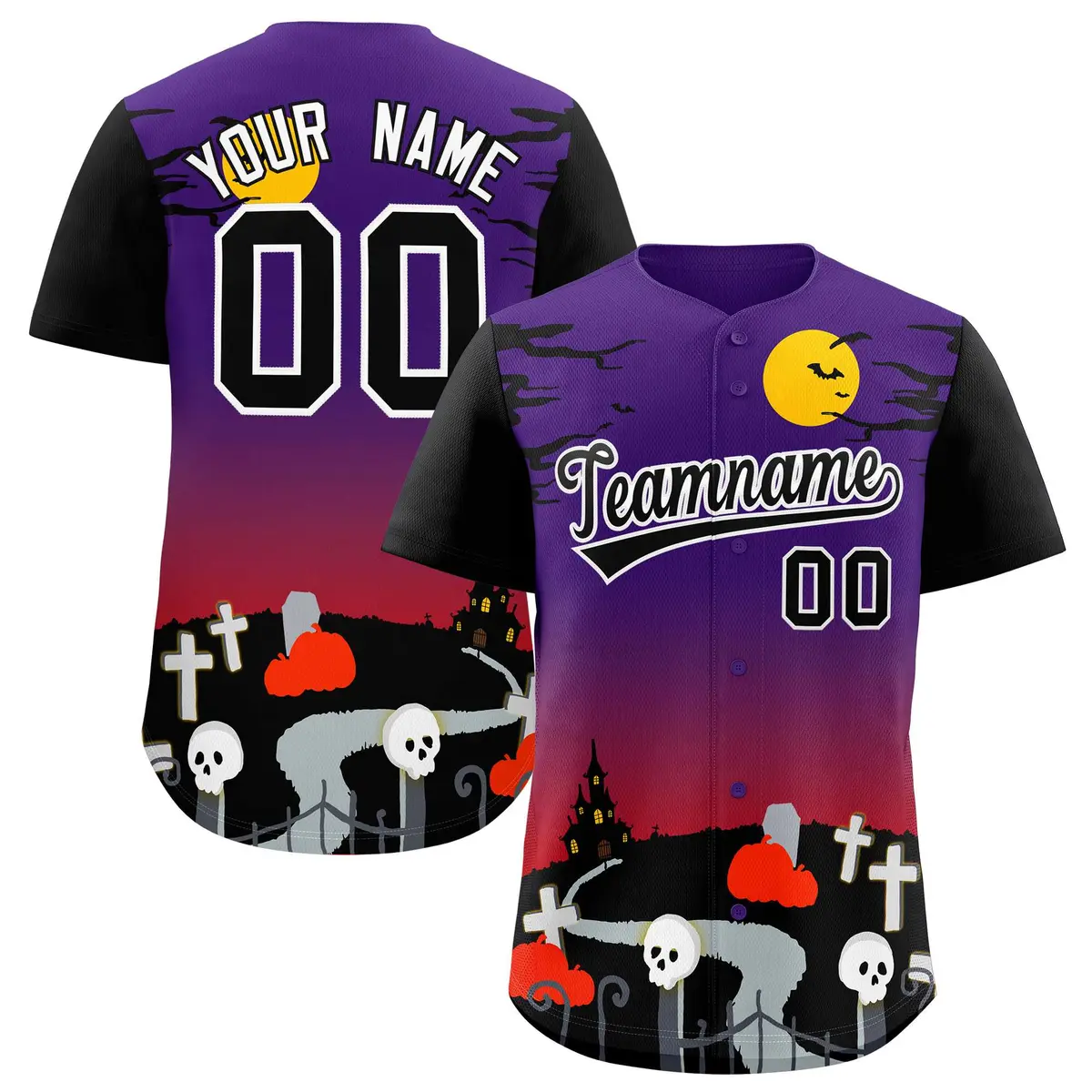 Multi Color Halloween Baseball Jersey