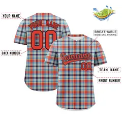 Multi Color Plaid Authentic Baseball Jersey 2
