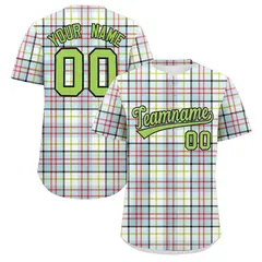 Multi Color Plaid Authentic Baseball Jersey 1