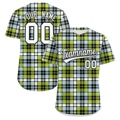 Multi Color Plaid Authentic Baseball Jersey 1