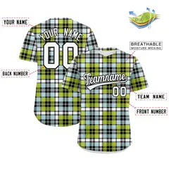 Multi Color Plaid Authentic Baseball Jersey 2