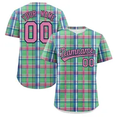 Multi Color Plaid Authentic Baseball Jersey 1