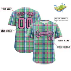 Multi Color Plaid Authentic Baseball Jersey 2