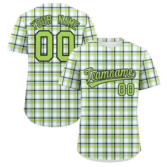 Multi Color Plaid Authentic Baseball Jersey