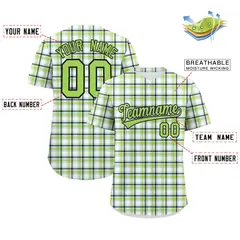 Multi Color Plaid Authentic Baseball Jersey 2