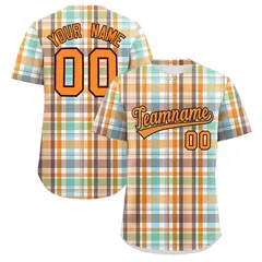 Multi Color Plaid Authentic Baseball Jersey 1