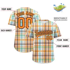 Multi Color Plaid Authentic Baseball Jersey 2