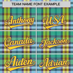 Multi Color Plaid Authentic Baseball Jersey 3