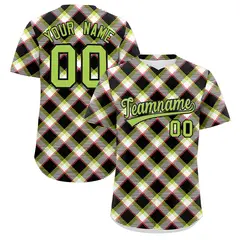 Multi Color Plaid Authentic Baseball Jersey 1