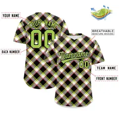 Multi Color Plaid Authentic Baseball Jersey 2