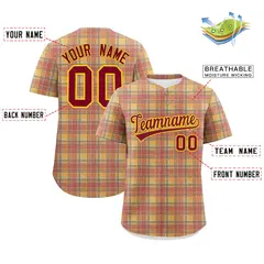 Multi Color Plaid Authentic Baseball Jersey 2