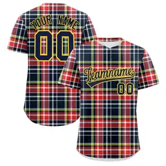 Multi Color Plaid Authentic Baseball Jersey 1