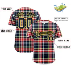 Multi Color Plaid Authentic Baseball Jersey 2