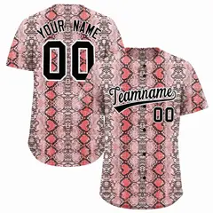 Multi Color Snakeskin Pattern Baseball Jersey