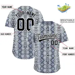 Multi Color Snakeskin Pattern Baseball Jersey 2
