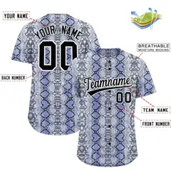 Multi Color Snakeskin Pattern Baseball Jersey 2