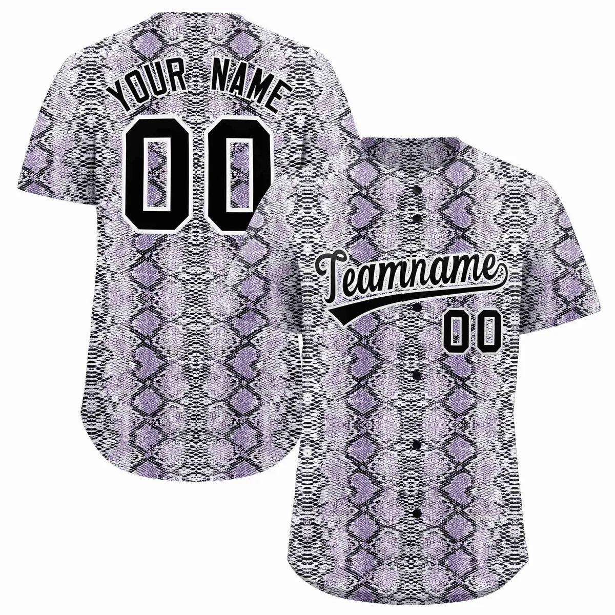 Multi Color Snakeskin Pattern Baseball Jersey