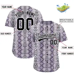 Multi Color Snakeskin Pattern Baseball Jersey 2