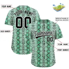 Multi Color Snakeskin Pattern Baseball Jersey 2